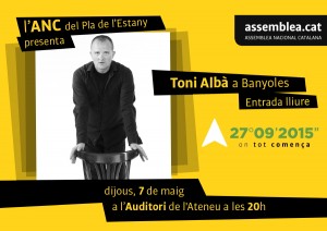 El proper dijous 7 de maig, Toni Albà a Banyoles